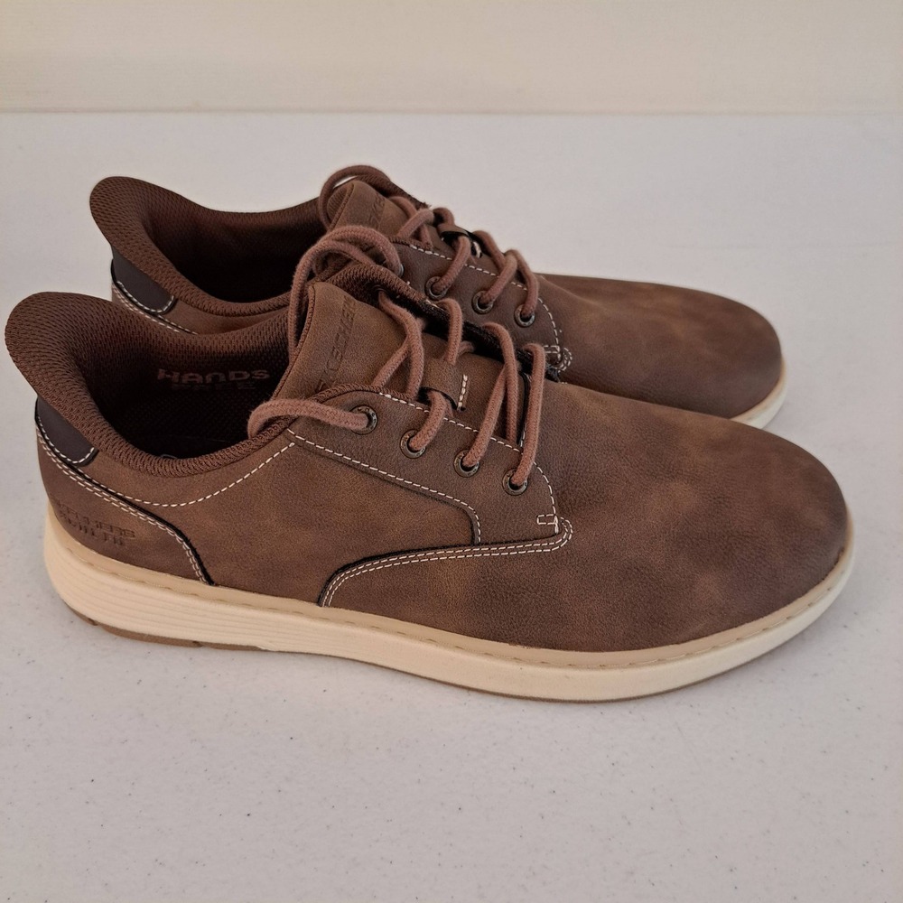 Skechers Swift Fit Sneaker Mens 9 Brown New Hands Free Slip On 1219-798